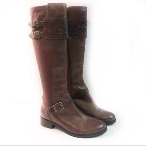 Cole Haan Boots Tennley Buckle Chestnut Brown 7.5B
